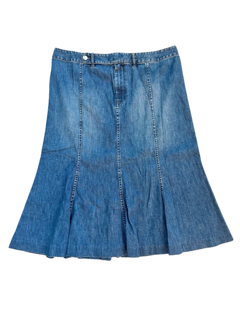 Vintage Y2K Ralph Lauren Denim Midi Skirt Size 14